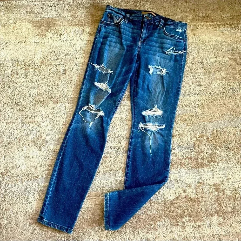 Joe's Jeans Kency Distressed Ripped Medium Wash Skinny Jeans: 30